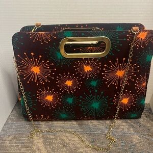 Stylish Multicolor Handbag with Gold Accents
